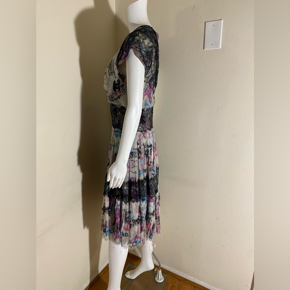 Chanel Silk Multi-Color Logo Graphic Dress Sz: EUR 40 US 6 - Picture 4 of 10